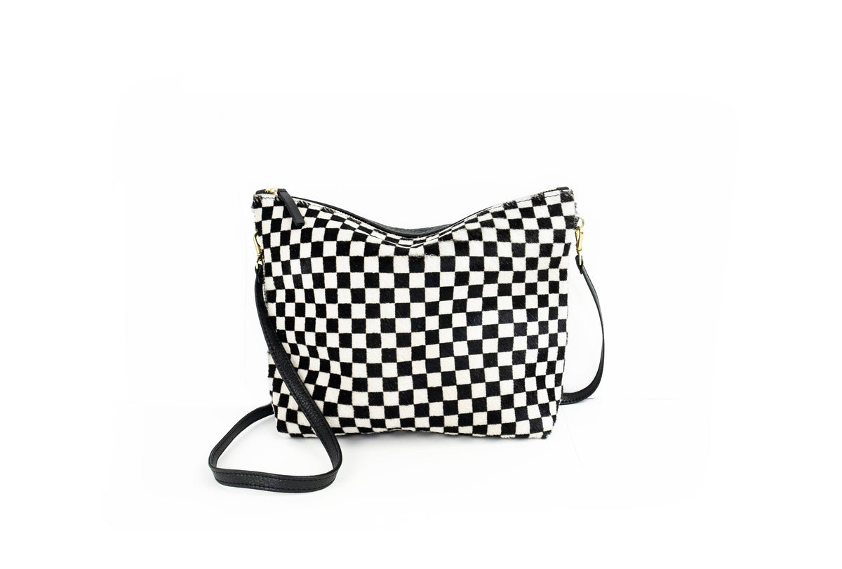 Mini Hobo in Checkered Cowhide
