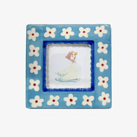 Ceramic Photo Frame in Blue Flowers