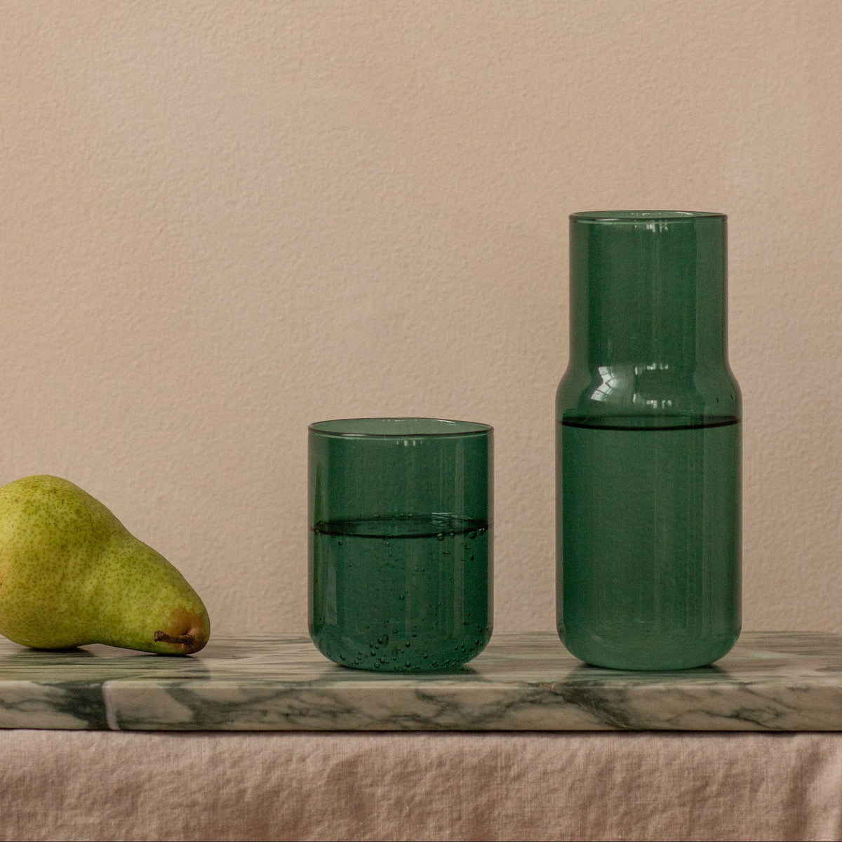 Tinted Glass Carafe in Forest