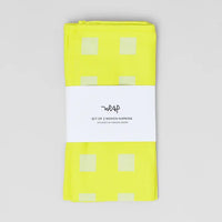 Squares Napkin Set Yellow/Soft Aqua