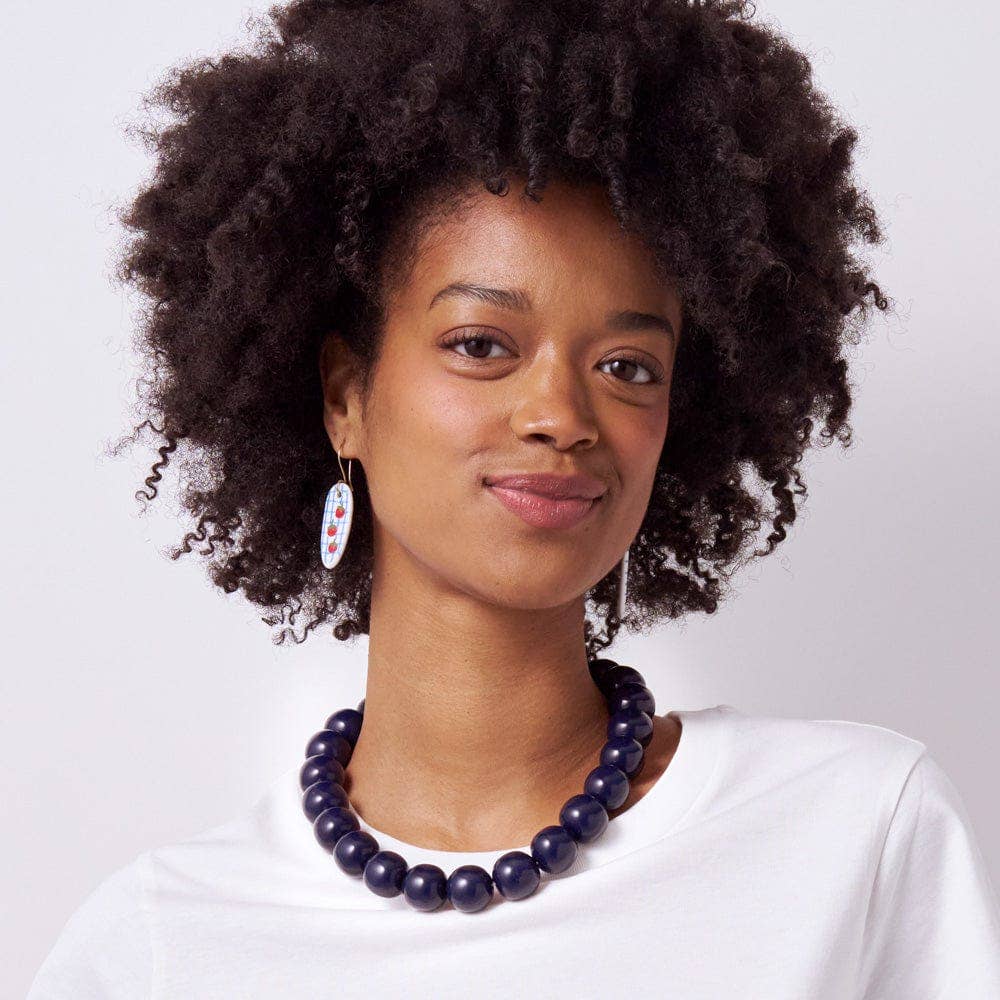 Iris Necklace in Navy