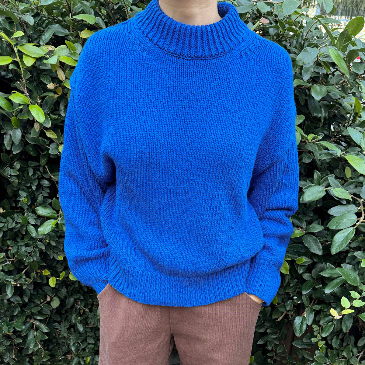 Zoe Cotton Sweater in Cobalt