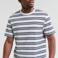 Dean Tee in Thin Textured Stripe