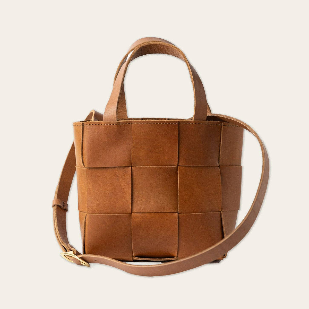 The Woven Mini Tote in Tan