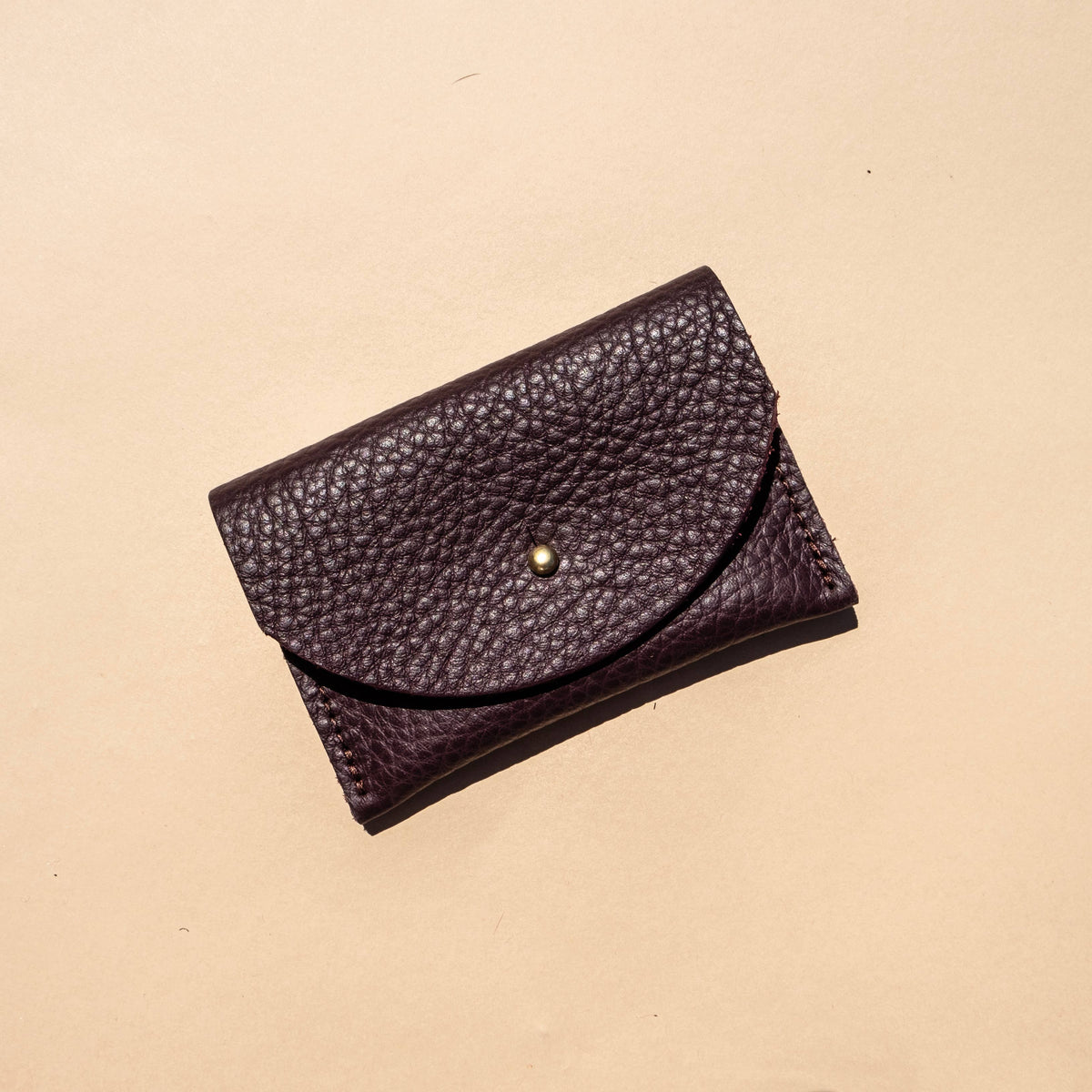Cardholder in Plum Leather