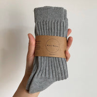 Ribbed Cotton High Socks