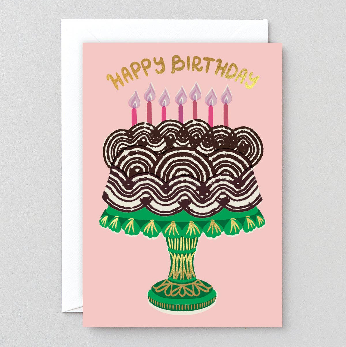 Cake & Candles Happy Birthday  Card