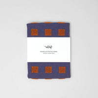 Squares Terry Tea Towel Burgundy/Blue
