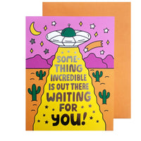 Something Incredible Spaceship Graduation Card