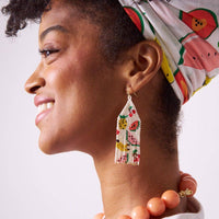 Fruit Beaded Fringe Earrings