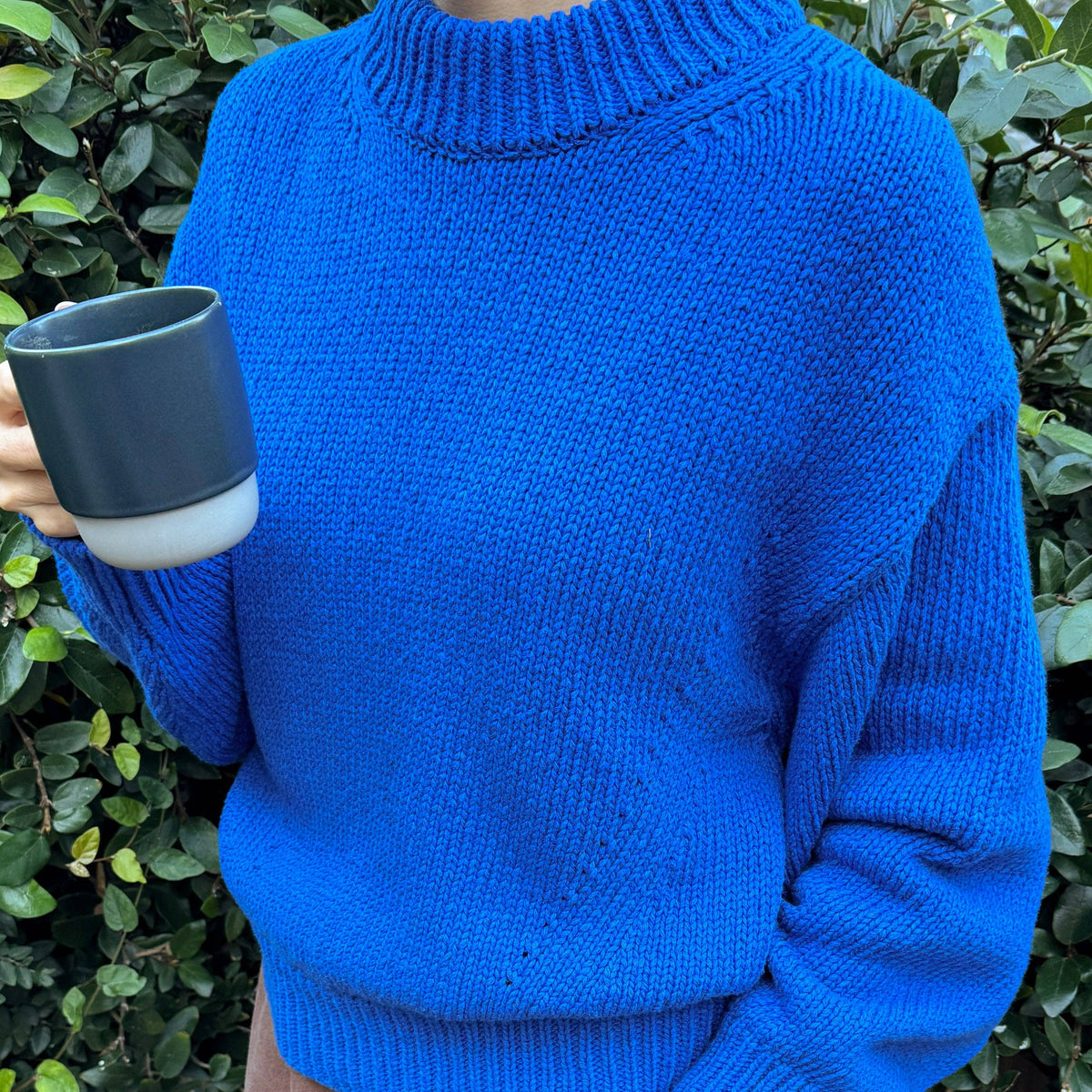 Zoe Cotton Sweater in Cobalt