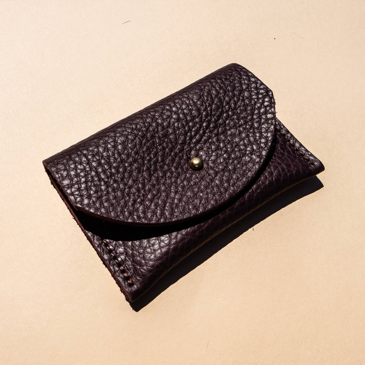 Cardholder in Plum Leather