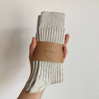 Ribbed Cotton High Socks