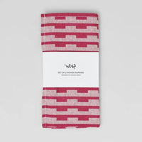 Stripes Napkin Set Burgundy/Natural