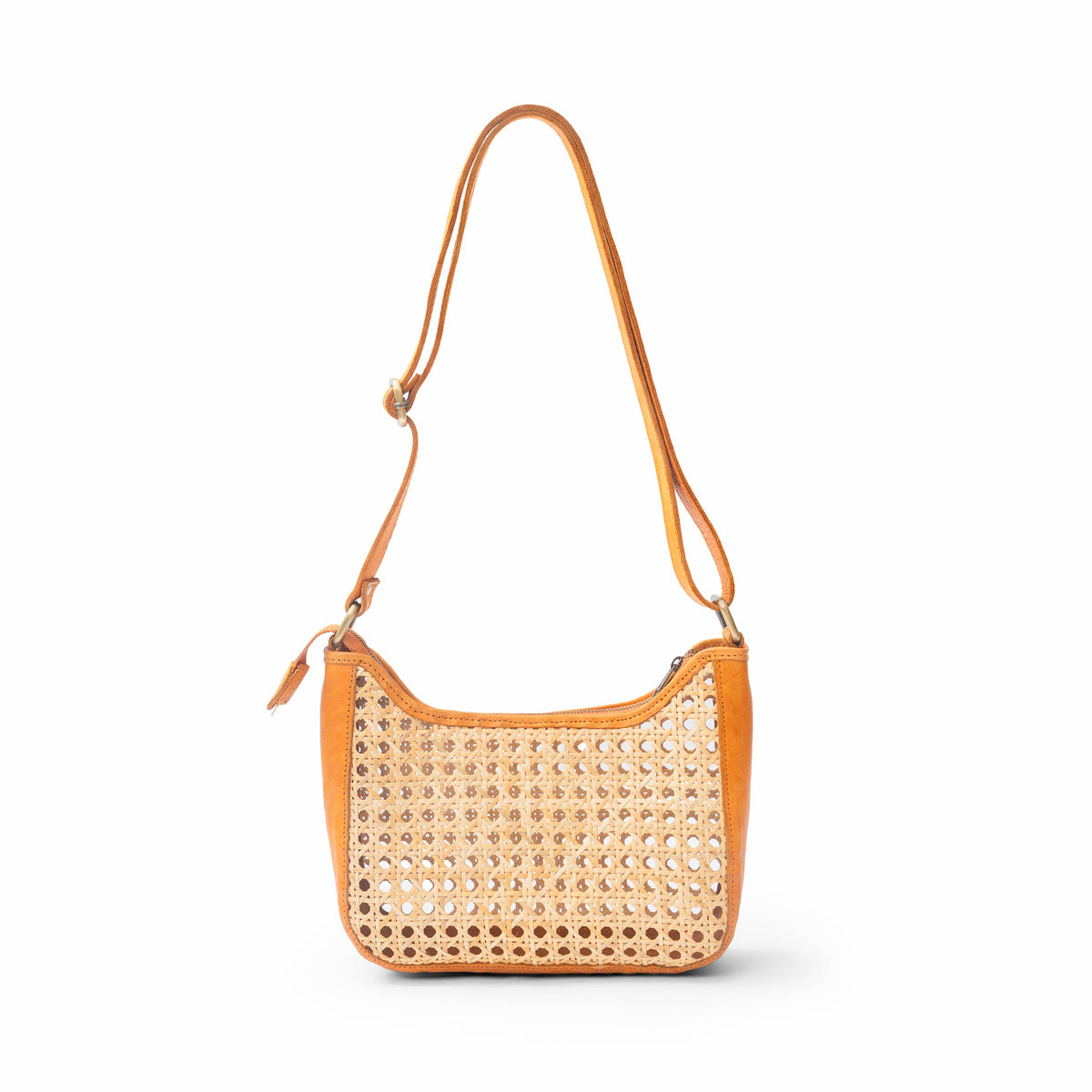Pia Rattan Shoulder Bag in Tan