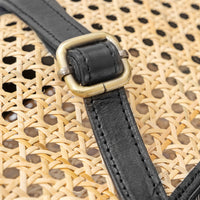 Pia Rattan Shoulder Bag in Black