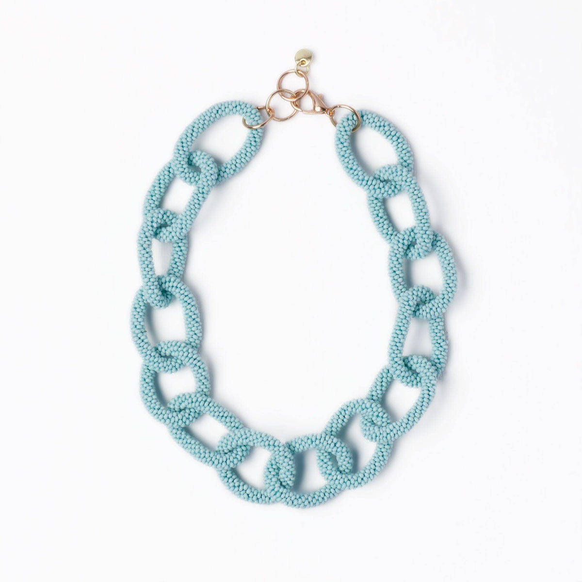 Jenna Chain Link Necklace in Light Blue