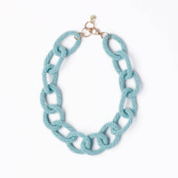Jenna Chain Link Necklace in Light Blue