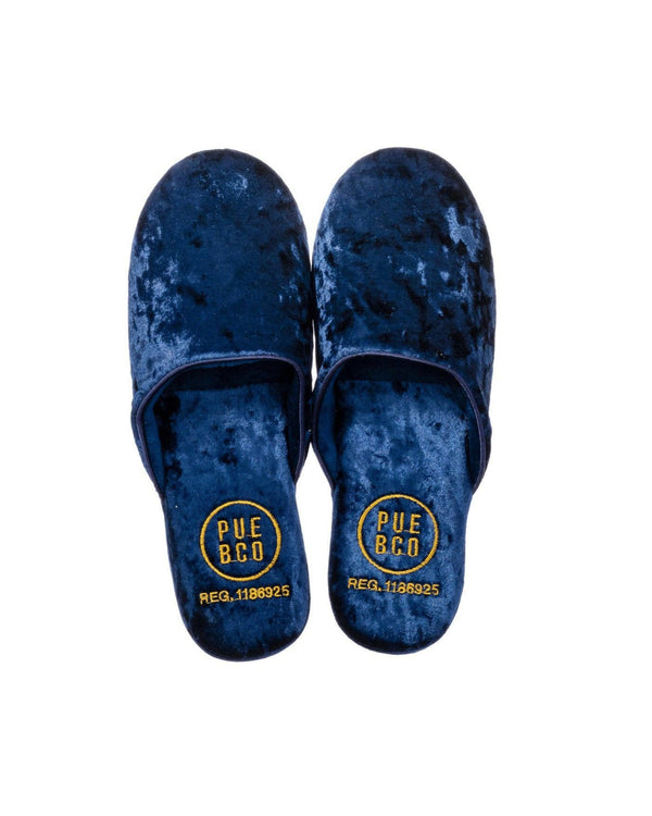 Velvet Slipper in Navy Blue