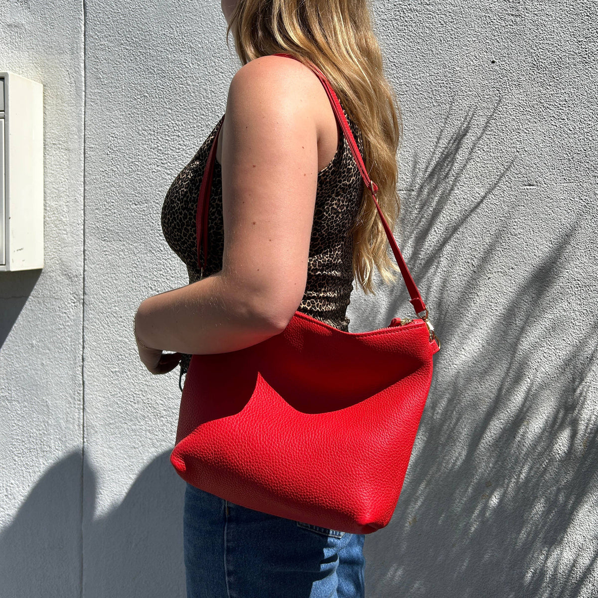 Mini Hobo in Tomato Leather