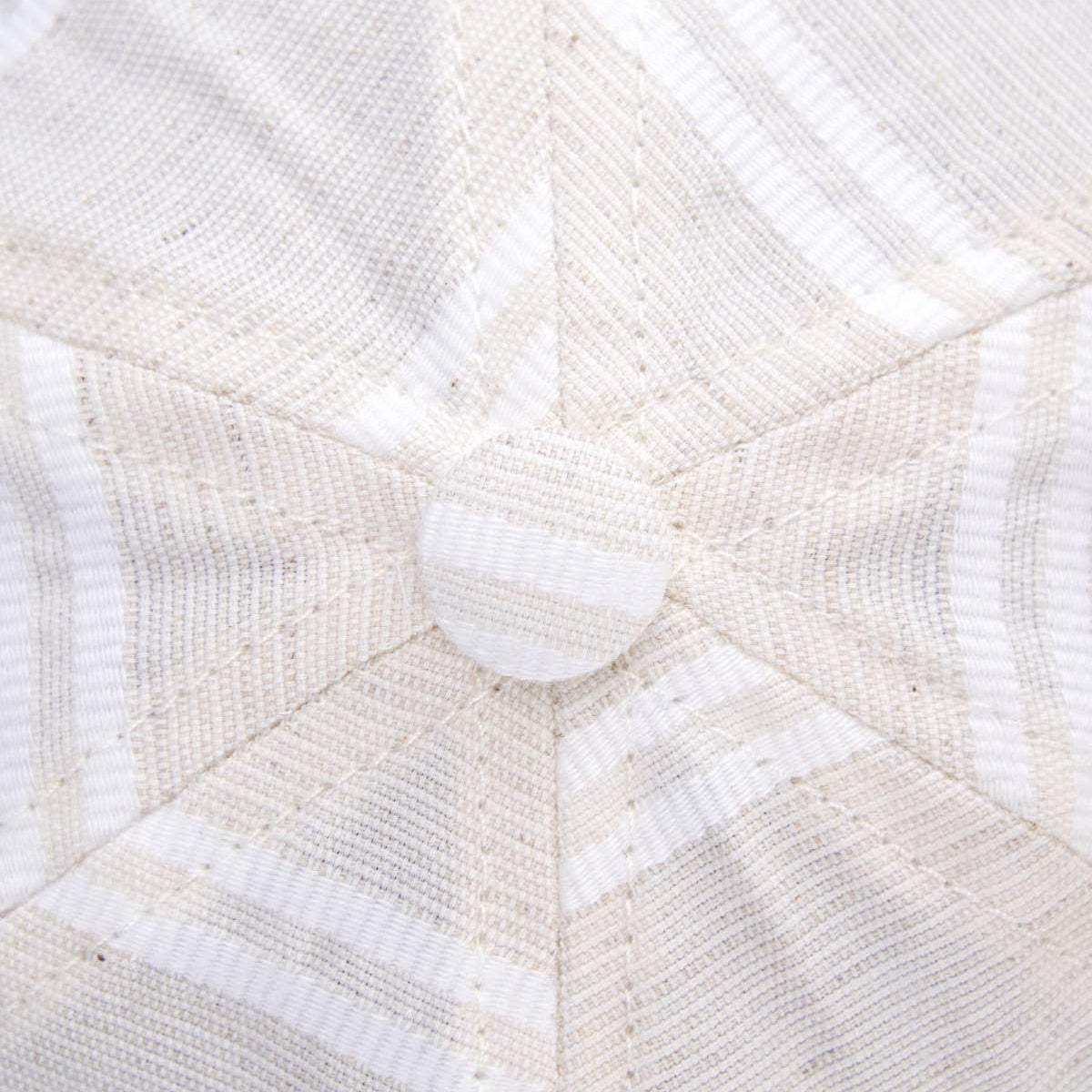 Ballpark Linen Stripe Cap in White
