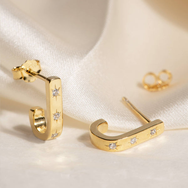 Ayu Semi Hoops in Gold