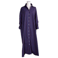 Colette Shirtdress in Blue & Brown Stripe