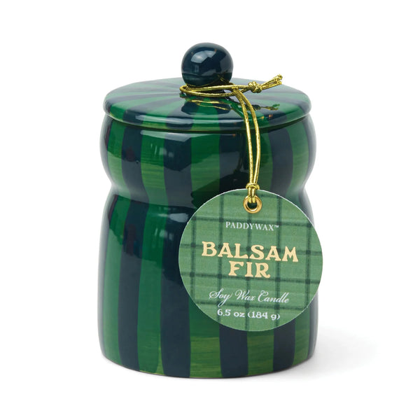 Holiday Cabana Striped Candle