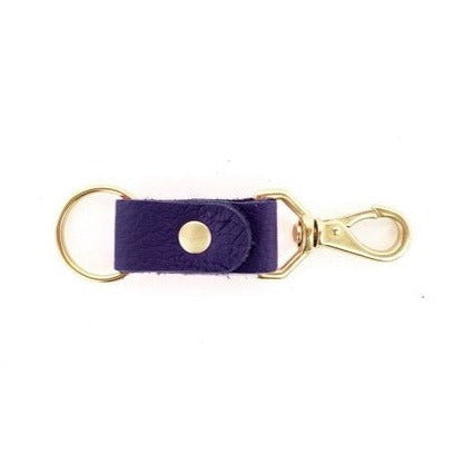 Leather Keychain in Grape