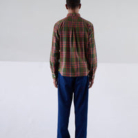 Winter Madras Plaid Shirt in Green