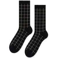 Grid Wool Crew Socks