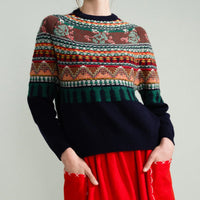 Mable Fairisle Pullover in Navy