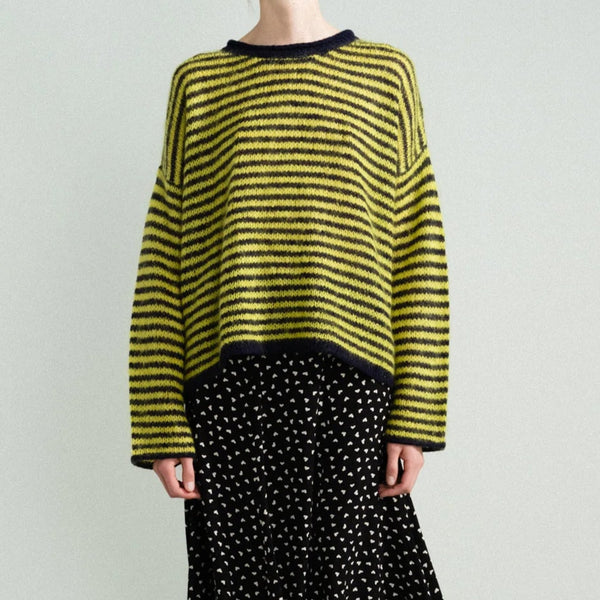 Gulisa Striped Pullover in Chartreuse