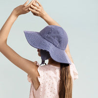 Striped Noona Sun Hat in Blue