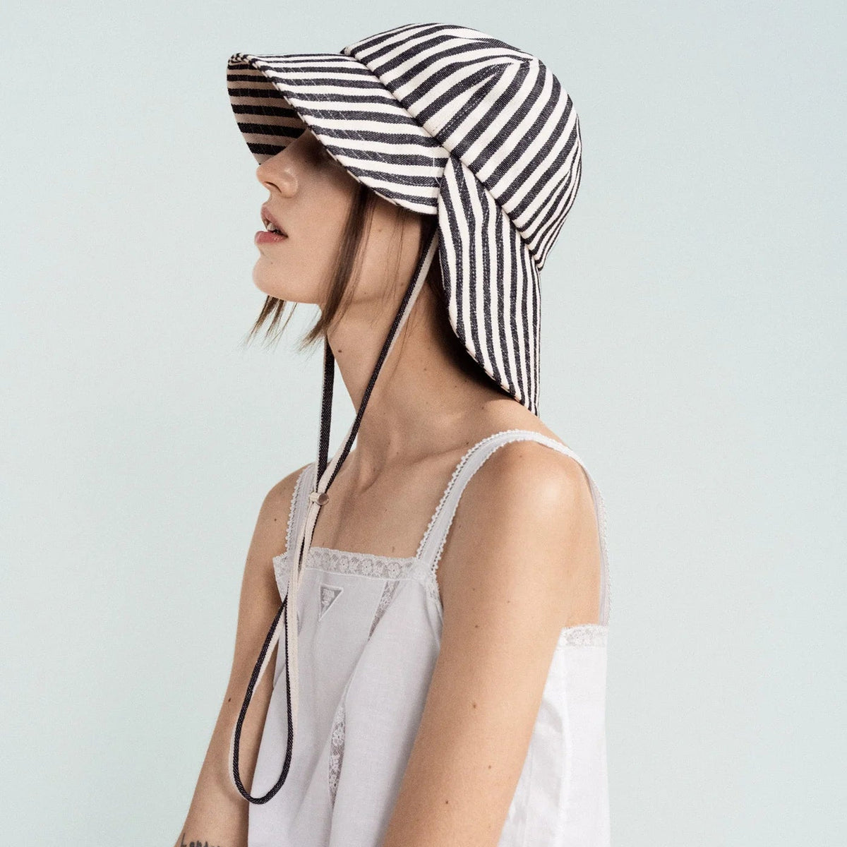 Stripe Tulip Bucket Hat