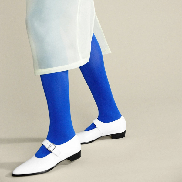 Opaque Tight in Electric Blue
