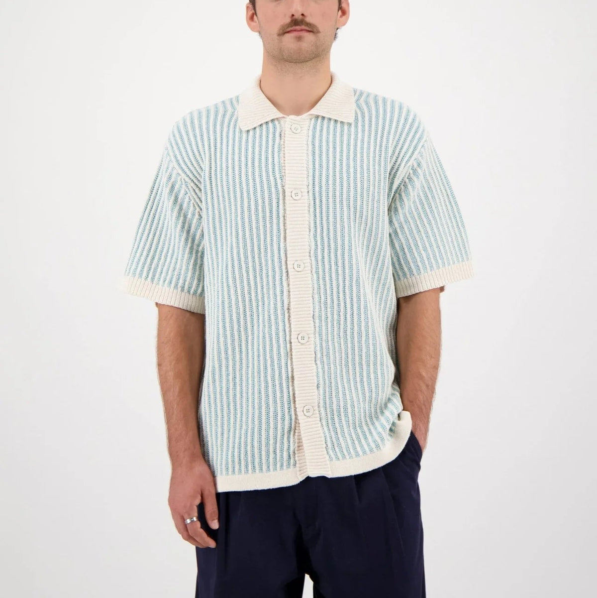 Hurrah Knit Polo in Light Blue