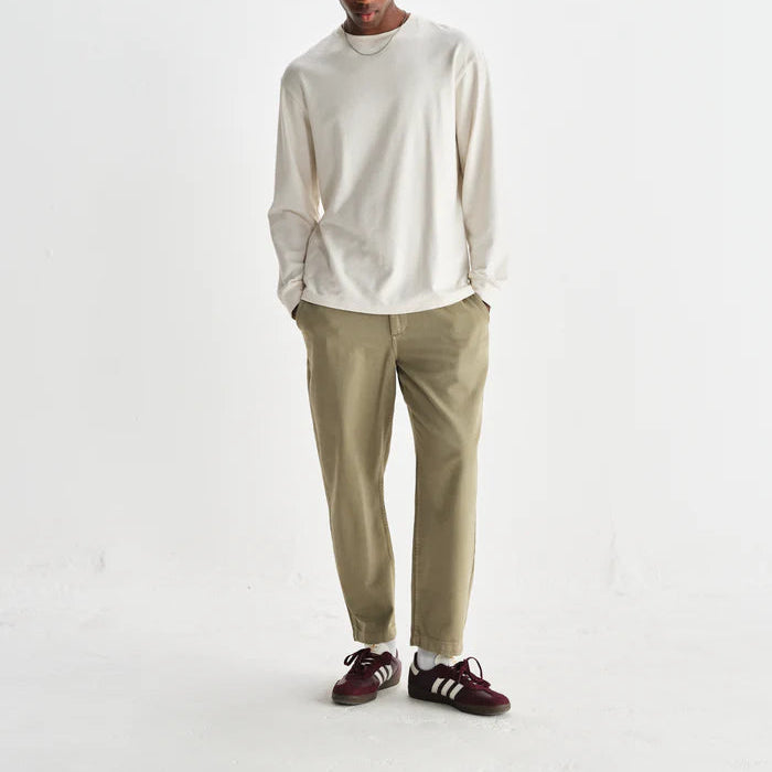 Kurt Organic Twill Trouser in Light Khaki