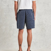 Kurt Short in Indigo Grid Stitch