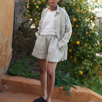 Kim Shorts in Olive Stripes