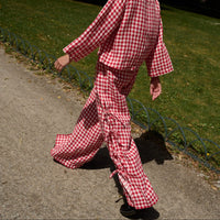 Uma Gingham Trousers in Red