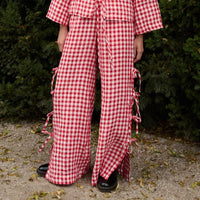 Uma Gingham Trousers in Red