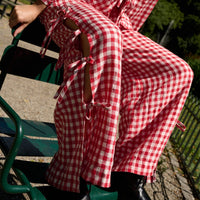 Uma Gingham Trousers in Red