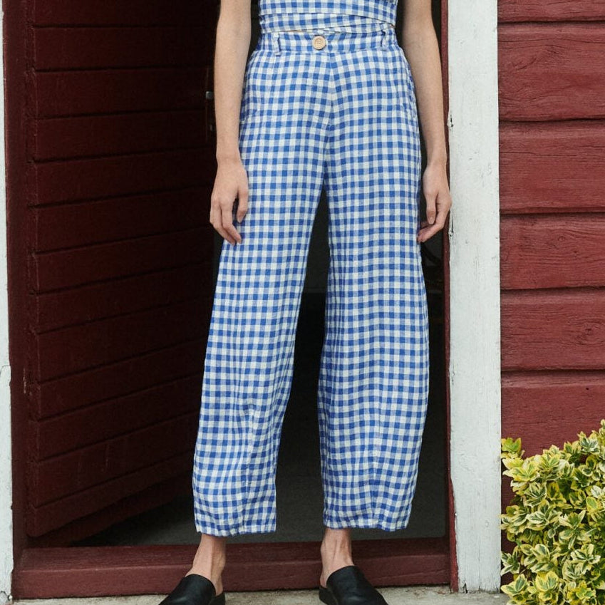 Frankie Pants in Blue Gingham
