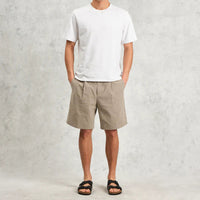 Linton Shorts in Natural Chalk Stripe