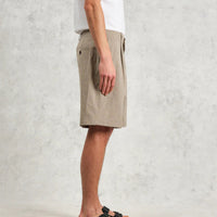 Linton Shorts in Natural Chalk Stripe