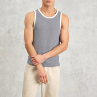 Montague Vest in Mini Stripe Rib