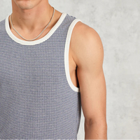 Montague Vest in Mini Stripe Rib