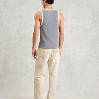 Montague Vest in Mini Stripe Rib