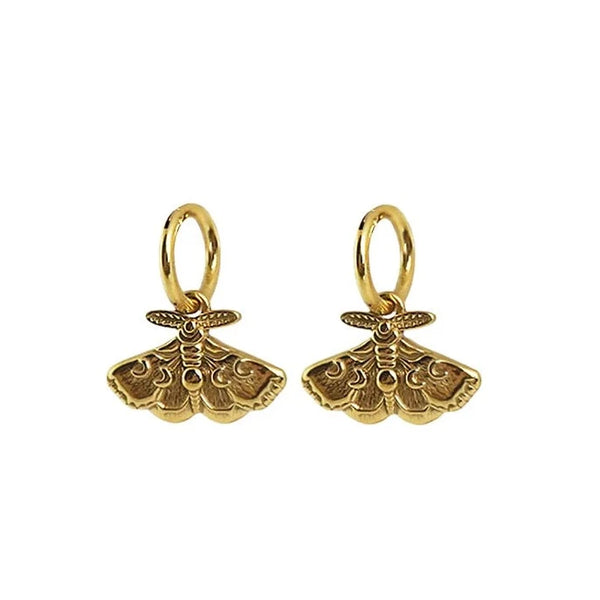 Moth Earrings in Gold
